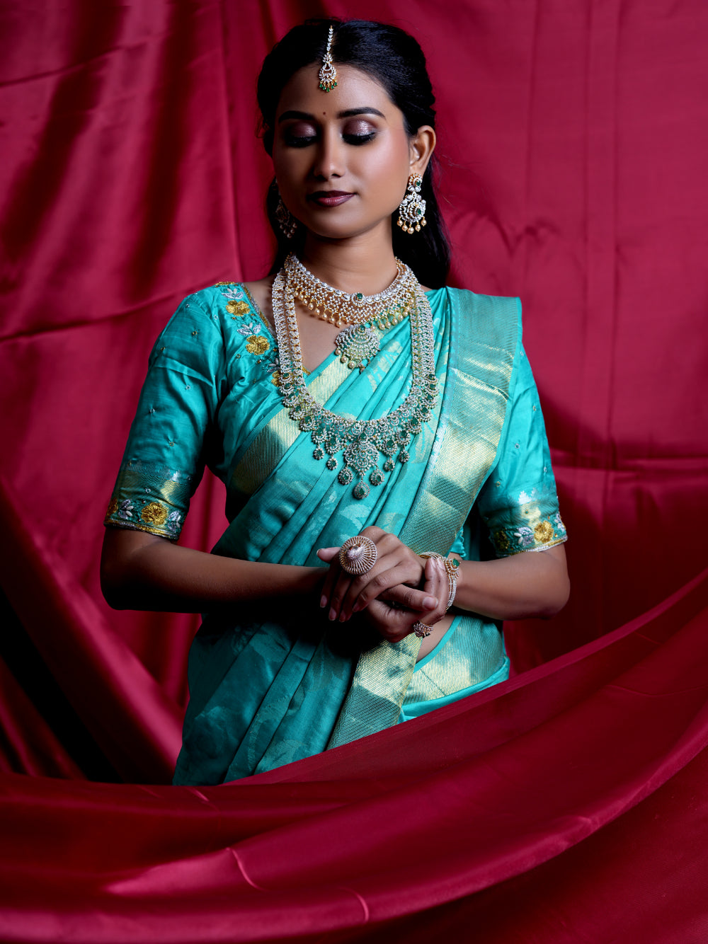 Padma Premium Cz Green Hangings